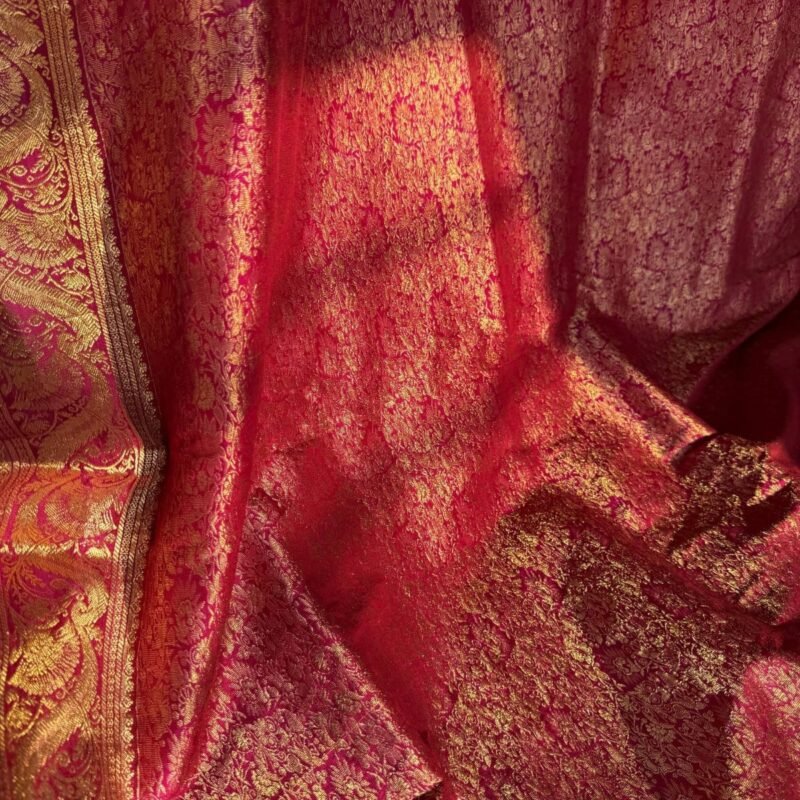 authentic sleek 100% pure silk jaquard kanjivaram