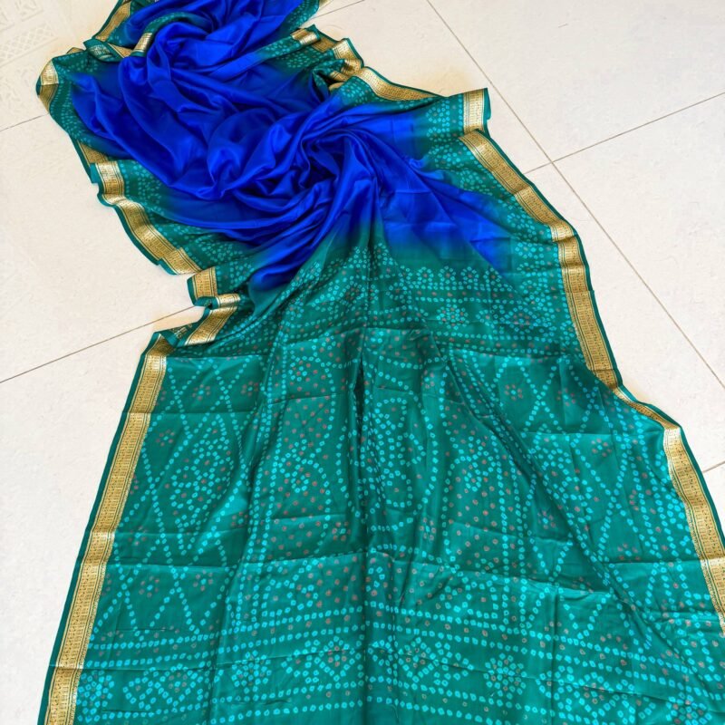 pure gajji silk bandhej saree