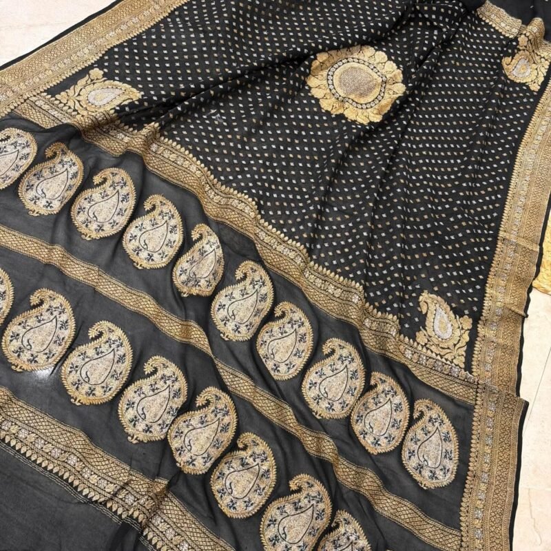 vintage pure georgette sona rupa banarasi