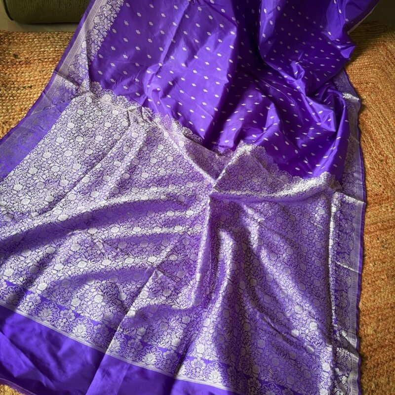 lavender bliss handloom pure mulberry silk valkalam banarasi