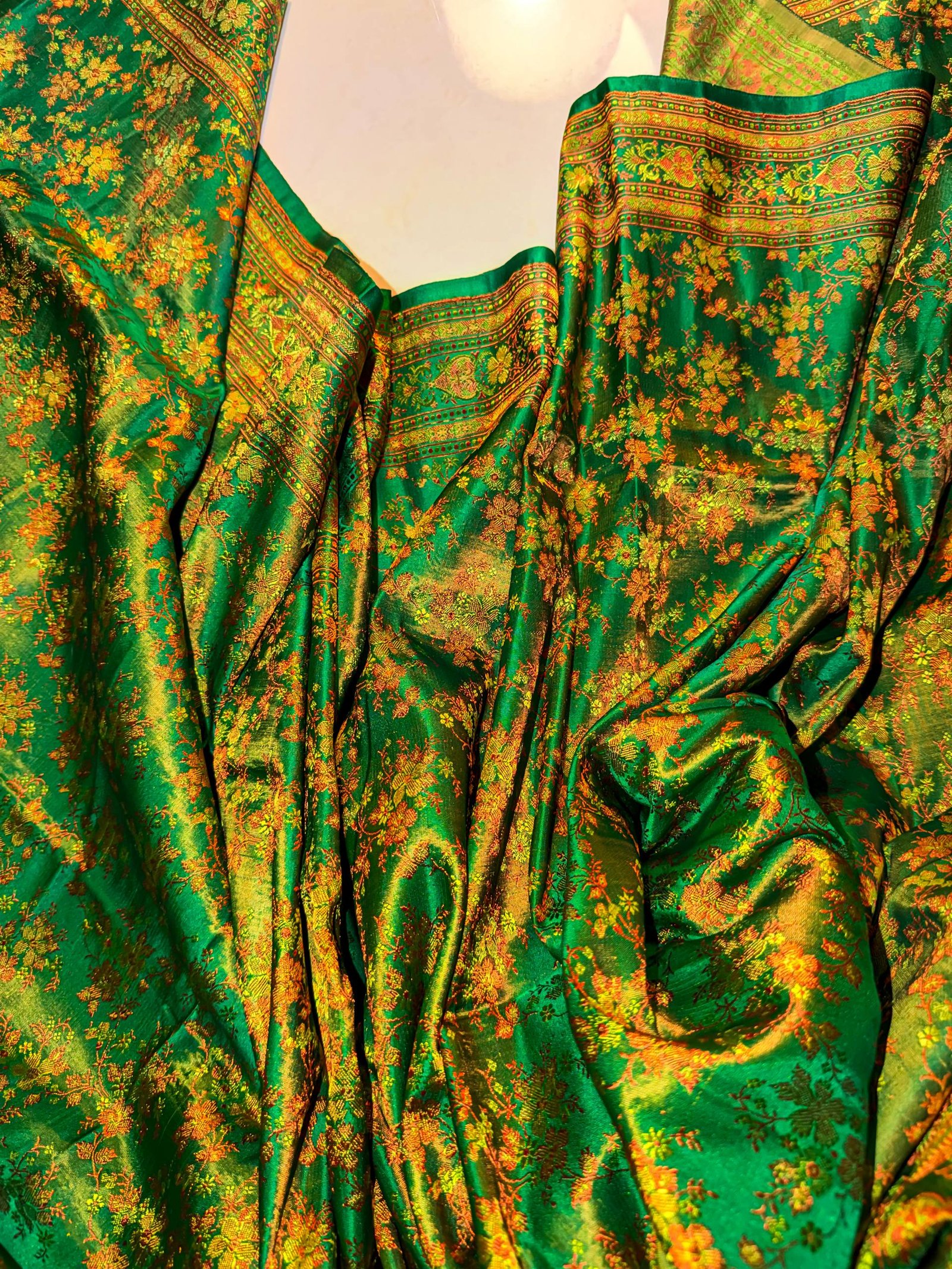 emerald green kinkhwab saree | handloom banarasi brocade silk saree emerald green kinkhwab saree | handloom banarasi brocade silk saree