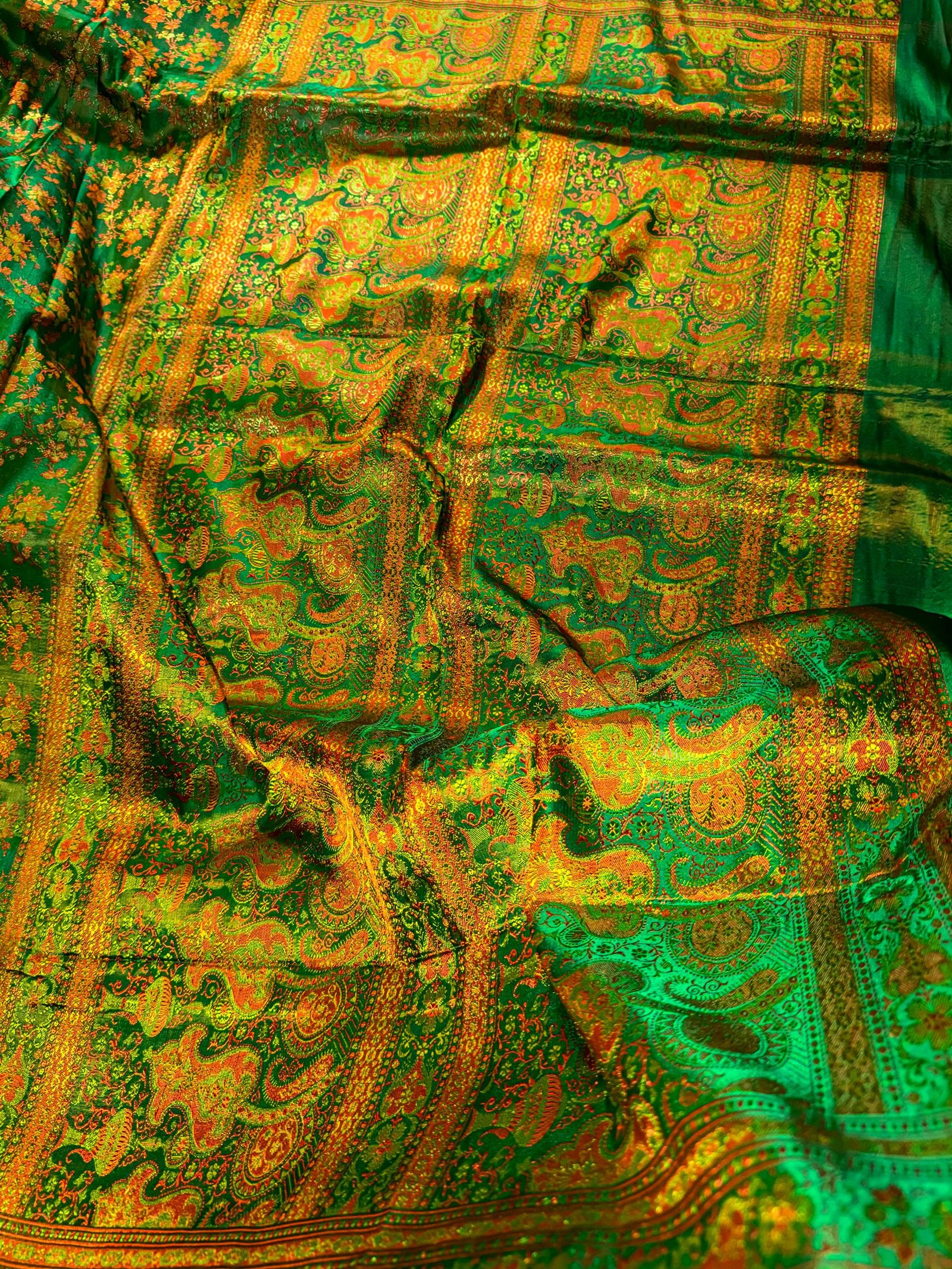 emerald green kinkhwab saree | handloom banarasi brocade silk saree emerald green kinkhwab saree | handloom banarasi brocade silk saree