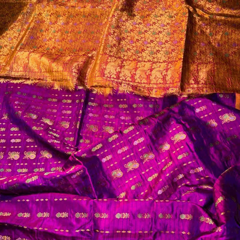 royal purple handloom dharmavaram silk saree