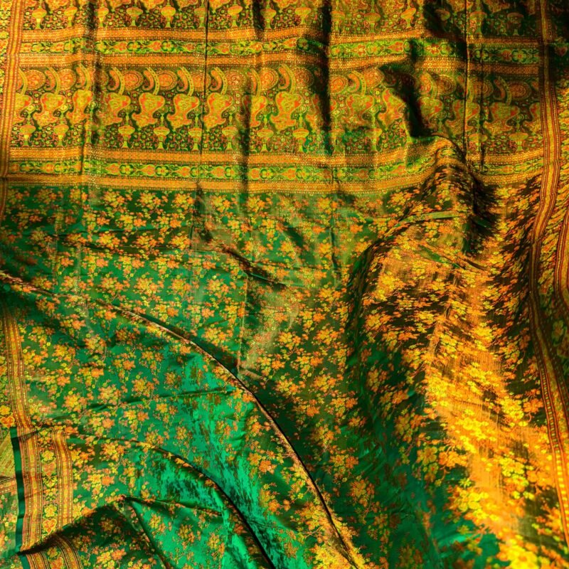 emerald green kinkhwab saree | handloom banarasi brocade silk saree