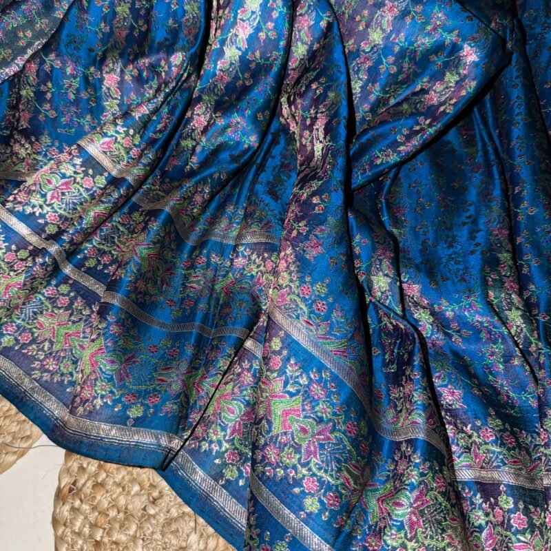80 year young lady | revival deep blue meenakari kinkhwab banarasi silk saree