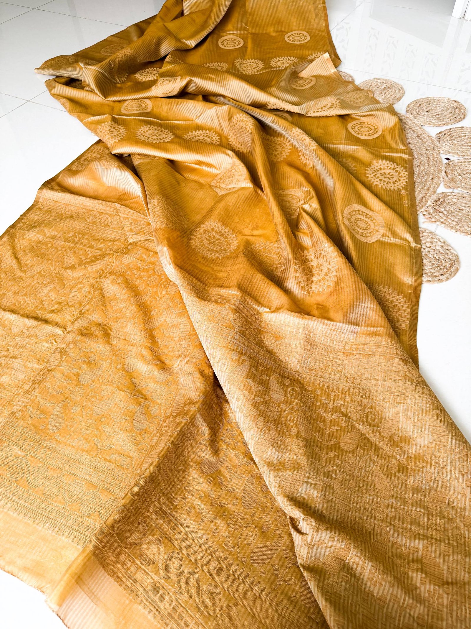 golden kora silk banarasi with sun motifs golden kora silk banarasi with sun motifs